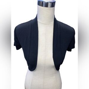 Studio Y Black Crop Gathered Cardigan size Xs